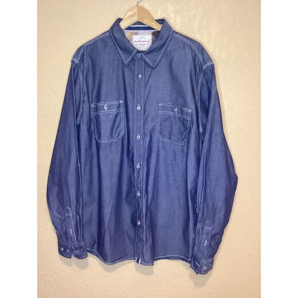 Weatherproof XL  Chambray Button-Down Shirt, Contrast Stitching, 2 Front Pockets - Picture 1 of 10